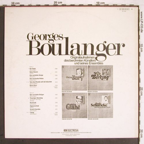 Boulanger,Georges: Originalaufn. des berühmt.Künstlers, MFP, woc (M 048-28 541), D, m-/vg+ Typ: LP Best.-Nr.: Y9555 Preis: 6,00 Euro