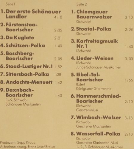 V.A.Schönauer Musikanten: a lustige Musi No.3, Martin Schwab, Telefunken (6.24081), D, 1979 Typ: LP Best.-Nr.: Y9574 Preis: 9,00 Euro