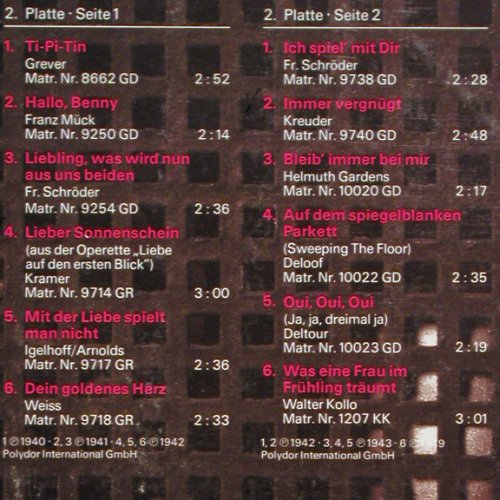 Bar-Trio: Die großen Tanz-Orchester 1930-1950, Polydor (2664 209), D, m-/VG+ Typ: 2LP Best.-Nr.: Y9666 Preis: 9,00 Euro