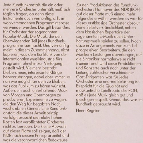 V.A.Unterhaltungsmusik des NDR 1981: Bigband,Studio,Marschband..., NDR (F 667.625), D, m /vg+, 1981 Typ: LP Best.-Nr.: Y9852 Preis: 7,50 Euro