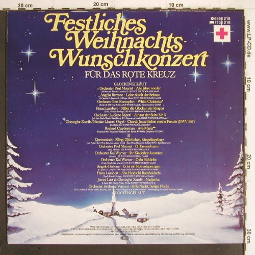 V.A.Festliches Weihnachts: Wunschkonzert, Mauriat... Ventura, RotesKreuz (6498 218), D Typ: LP Best.-Nr.: Y9908 Preis: 4,00 Euro