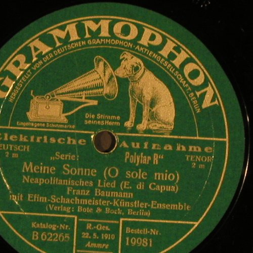 Baumann,Franz m.Paul Godwin Ensemb.: Die weiße Taube(La Paloma), Grammophon(19981), D, 192? - 30cm - N157 - 7,50 Euro