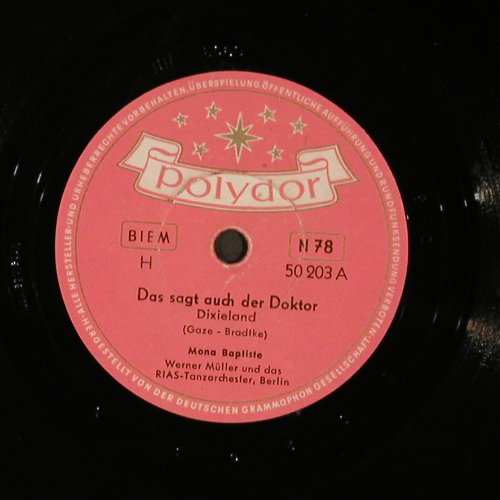 Baptiste,Mona: Das sagt auch der Doktor, Polydor(50 203), D, vg+, 1956 - 25cm - N253 - 5,00 Euro