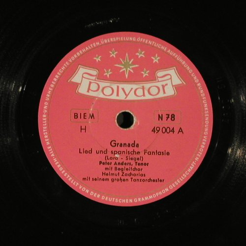 Anders,Peter: Granada/Mama mia,du vergißt mich ni, Polydor(49 004), D, 1953 - 25cm - N2 - 5,00 Euro