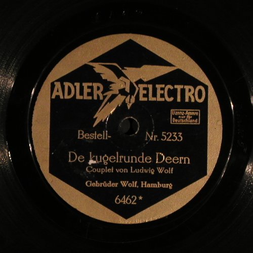 Gebrüder Wolf: Dat Paddelboot/De kugelrunde Deern, Adler Electro(6462), D,  - 25cm - N377 - 20,00 Euro