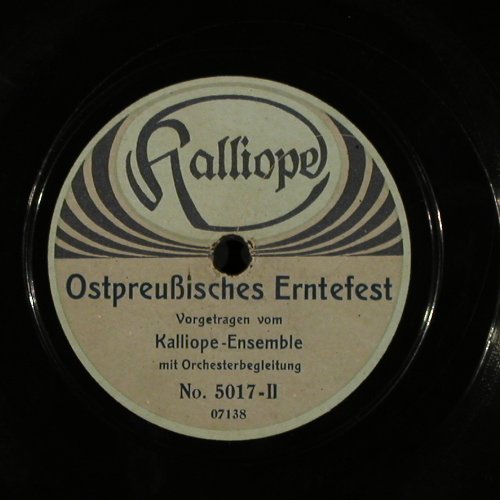 Kalliope-Orchester / Ensemble: Mein lieber Fritze m.Refraingesang, Kalliope(No.5017 / 07138), D,  - 25cm - N42 - 15,00 Euro
