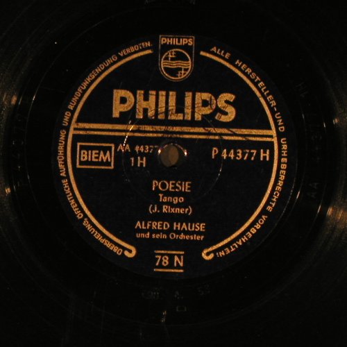 Hause,Alfred: La Cumparsita/Poesie, Philips (P 44377H), D,vg+, 1953 Typ: 25cm Best.-Nr.: N105 Preis: 4,00 Euro