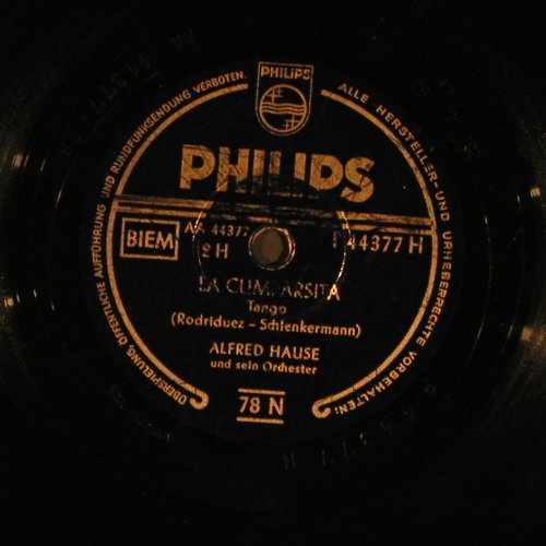Hause,Alfred: La Cumparsita/Poesie, Philips (P 44377H), D,vg+, 1953 Typ: 25cm Best.-Nr.: N105 Preis: 4,00 Euro