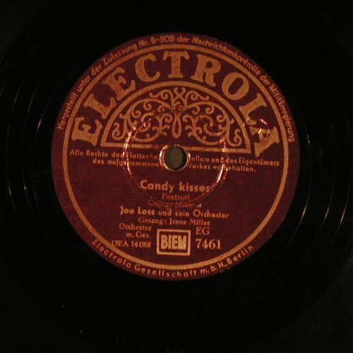 Loss,Joe und sein Orchester: Candy kisses/The Wedding Samba, Electrola (EG 7461), D Typ: 25cm Best.-Nr.: N116 Preis: 6,00 Euro