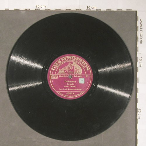 Busch,Hans - Konzert Orchester: Delicatesse / Blanca Flor, Grammophon (47192), D, 1938 Typ: 25cm Best.-Nr.: N119 Preis: 6,50 Euro