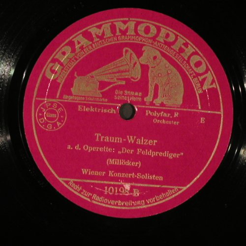Wiener Konzert-Solisten: Marien-Walzer / Traum Walzer, Grammophon(10 198), D,vg+, 1933 - 25cm - N130 - 4,00 Euro