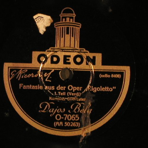 Bela,Dajos: Fantasie aus der Oper Rigoletto, Odeon (O-7065), D,vg+ Typ: 30cm Best.-Nr.: N161 Preis: 4,00 Euro