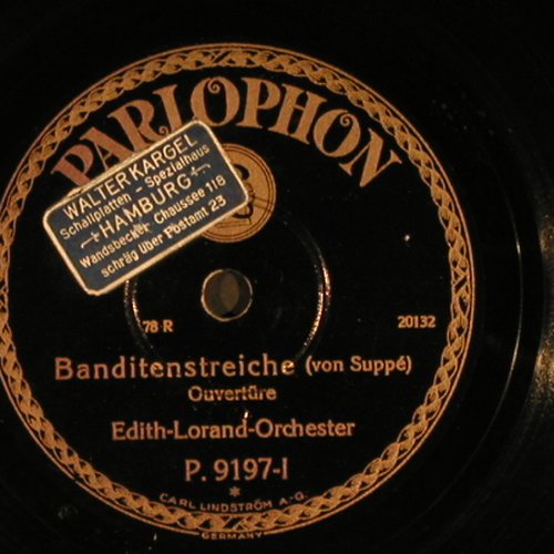 Lorand,Edith - Orchester: Banditenstreiche/Donau Wellen, Parlophone (P 9197), D, vg+ Typ: 25cm Best.-Nr.: N167 Preis: 7,50 Euro