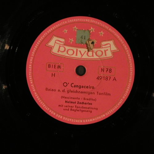 Zacharias,Helmut: O'Cangaceiro / Brasil,vg+/noCover, Polydor (49 187), D, 1954 Typ: 25cm Best.-Nr.: N16 Preis: 3,00 Euro