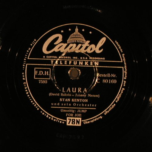 Anthony,Ray  and his Orch.: Laura / Jump for Joe, Capitol (C 80 160), D, VG+ Typ: 25cm Best.-Nr.: N249 Preis: 6,00 Euro