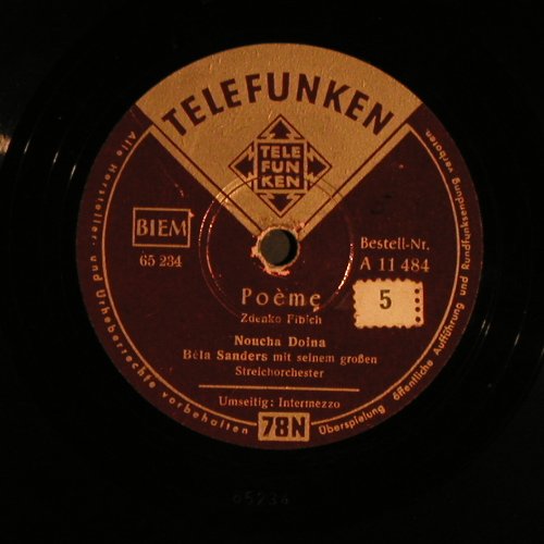 Sanders,Bela  mit s.gr.Streichorch.: Poème / Intermazzo, Telefunken (A 11 484), D, vg+ Typ: 25cm Best.-Nr.: N264 Preis: 4,00 Euro