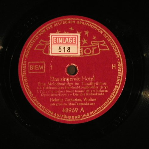 Zacharias,Helmut: Das singende Hotel,Melodienf., Polydor (48 969), D, 1953 Typ: 25cm Best.-Nr.: N286 Preis: 5,00 Euro