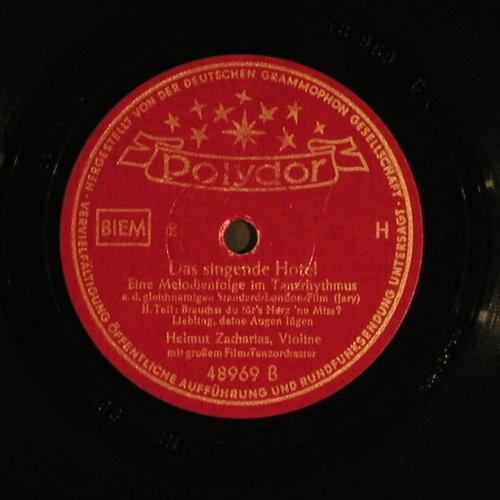 Zacharias,Helmut: Das singende Hotel,Melodienf., Polydor (48 969), D, 1953 Typ: 25cm Best.-Nr.: N286 Preis: 5,00 Euro