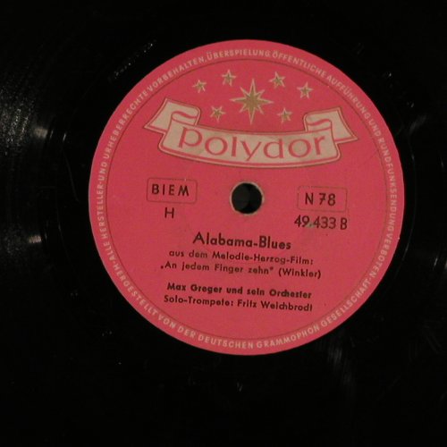 Greger,Max & s.Orch.-Fr.Weichbrodt: Es wird immer wieder Tag, Polydor (49 433), D, VG+, 1951 Typ: 25cm Best.-Nr.: N302 Preis: 6,00 Euro