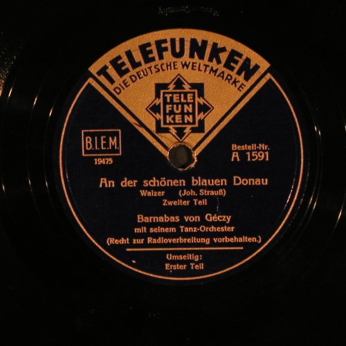 von Geczy,Barnabas: An der schönen blauen Donau, Telefunken (A 1591), D Typ: 25cm Best.-Nr.: N424 Preis: 5,00 Euro