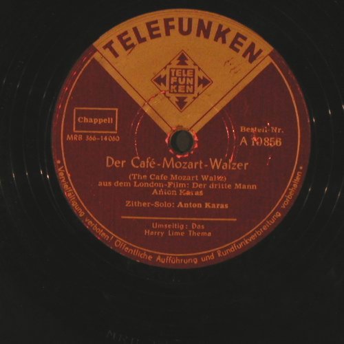 Karas,Anton: Das Harry Lime Thema, Telefunken (A 10 856), D Typ: 25cm Best.-Nr.: N448 Preis: 4,00 Euro