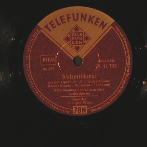 Sanders,Bela  u.s gr.Ballochester: Walzerträume/Lustiges Wien, Telefunken (A 11 705), D Typ: 25cm Best.-Nr.: N451 Preis: 5,00 Euro