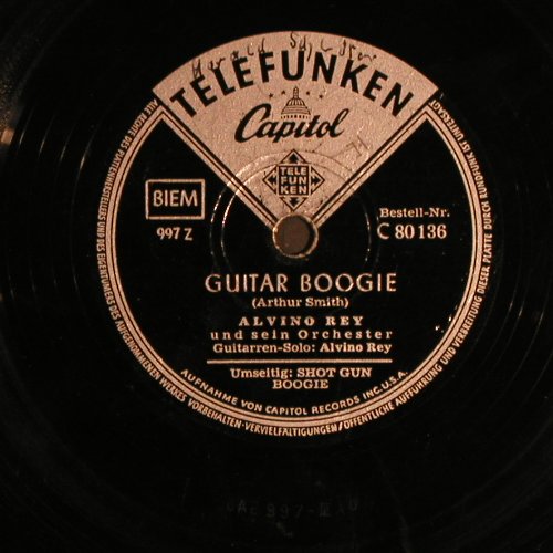 Tennessee Ernie/Alvono Rey: Shot Gun Boogie/Guitar Boogie, Telefunken/Capitol (C 80 136), D,vg+,wol Typ: 25cm Best.-Nr.: N467 Preis: 7,50 Euro