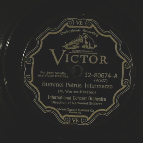 International Concert Orchestra: Bummer Petrus-Intermezzo, Victor(12-80674), vg+NoCover,  - 25cm - N62 - 4,00 Euro