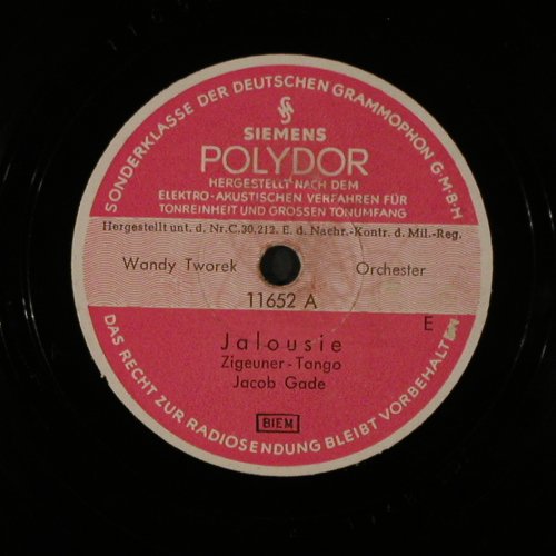 Tworek,Wandy - Orch.: Jalousie / A media Luz, Siemens/Polydor(11 652), D,vg+,  - 25cm - N66 - 4,00 Euro