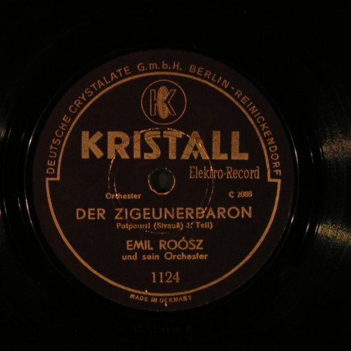Roósz,Emil & sein Orch.: Der Zigeunerbaron, Kristall(1124), D,vg+/vg+,  - 25cm - N73 - 4,00 Euro