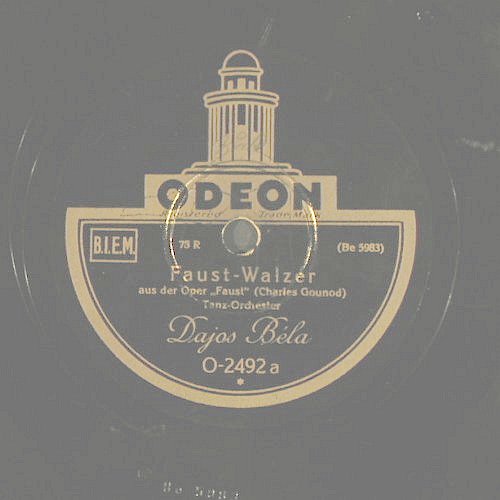 Bela,Dajos: Faust-Walzer/An der s.b.Donau, Odeon (O-2492), D, vg+ Typ: 25cm Best.-Nr.: N94 Preis: 4,00 Euro