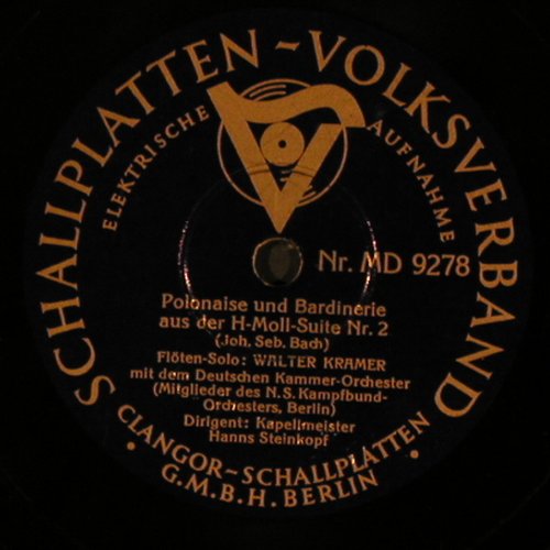 Bach,Johann Sebastian: Klavier-Konzert D-Dur 3.Satz, Schallplatten-Volksverb. (MD 9277), D Typ: 30cm Best.-Nr.: N10 Preis: 3,00 Euro