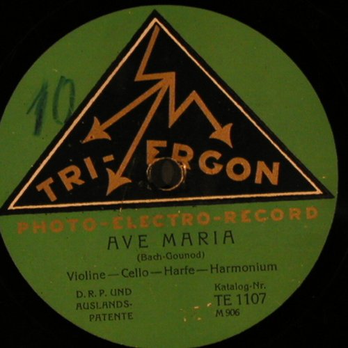 Bach, Gounod / Händel: Ave Maria / Largo, Tri-Ergon (TE 1107), D Typ: 30cm Best.-Nr.: N12 Preis: 2,50 Euro