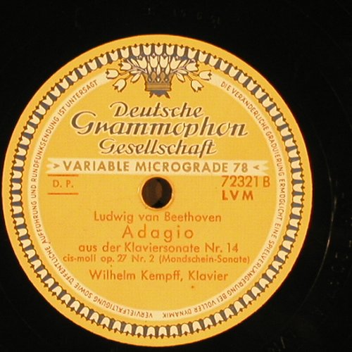 Bruch,Max / Beethoven: Adagio violin Nr.1 / Adagio Nr.14, D.Gr. (72321), D,vg+, 1952 Typ: 30cm Best.-Nr.: N158 Preis: 4,00 Euro