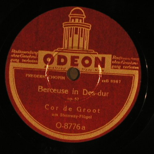 Chopin,Frederic: Berceuse in Des-dur/Valse inCis-mol, Odeon (O-8776), D Typ: 30cm Best.-Nr.: N168 Preis: 5,00 Euro