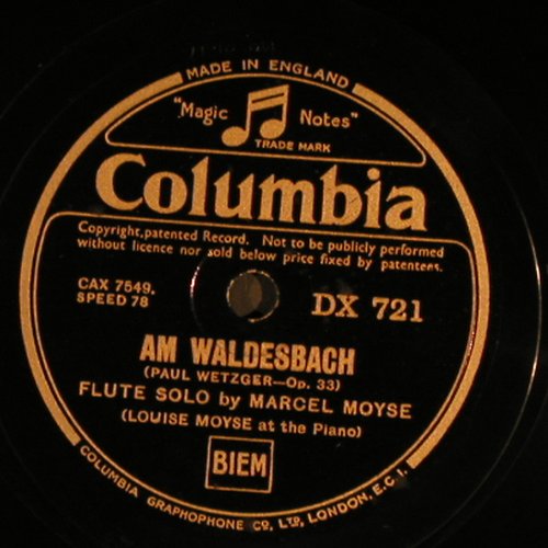 Tschaikowsky,Peter/Paul Wetzger: Andante Cantabile,op11/AmWaldesbach, Columbia (DX 721), UK Typ: 30cm Best.-Nr.: N170 Preis: 6,00 Euro
