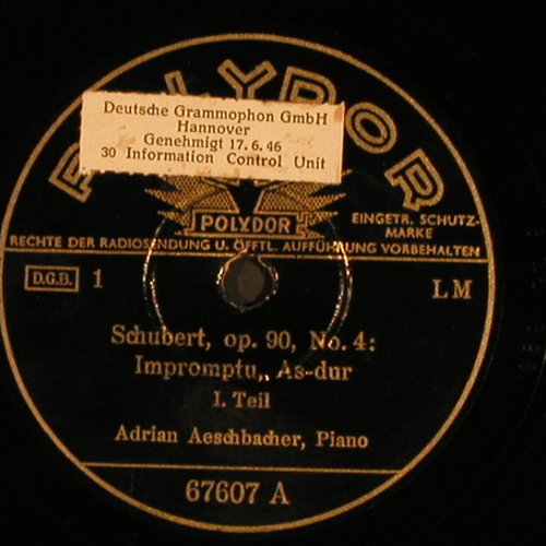Schubert,Franz: op.90 No.4 Impromptu,As-dur, Polydor (67607), D, stol, 1940 Typ: 30cm Best.-Nr.: N176 Preis: 7,50 Euro