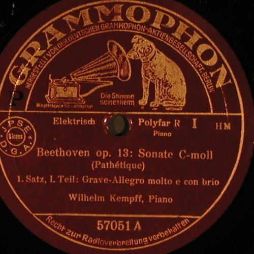 Beethoven,Ludwig van: Sonate C-Moll,op.13, Grammophon(57051/57052), D, 1936 - 30cm*2 - N180 - 9,00 Euro