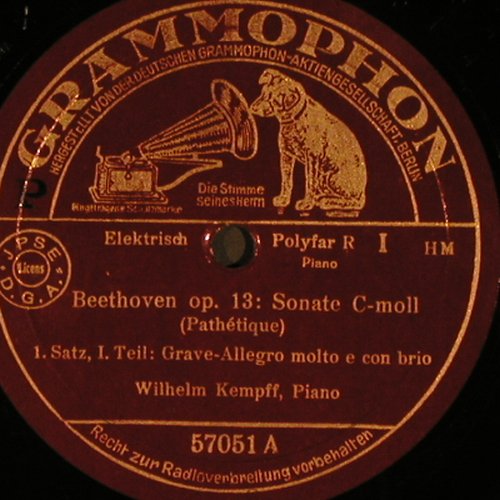 Beethoven,Ludwig van: Sonate C-Moll,op.13, Grammophon (57051/57052), D, 1936 Typ: 30cm*2 Best.-Nr.: N180 Preis: 9,00 Euro