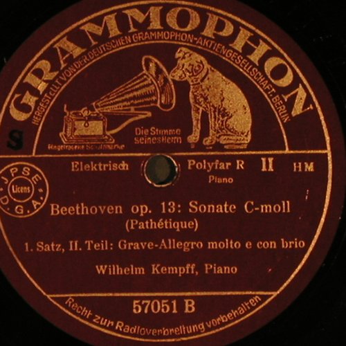 Beethoven,Ludwig van: Sonate C-Moll,op.13, Grammophon (57051/57052), D, 1936 Typ: 30cm*2 Best.-Nr.: N180 Preis: 9,00 Euro