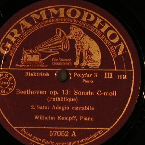 Beethoven,Ludwig van: Sonate C-Moll,op.13, Grammophon (57051/57052), D, 1936 Typ: 30cm*2 Best.-Nr.: N180 Preis: 9,00 Euro