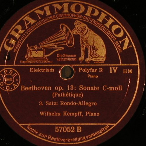 Beethoven,Ludwig van: Sonate C-Moll,op.13, Grammophon (57051/57052), D, 1936 Typ: 30cm*2 Best.-Nr.: N180 Preis: 9,00 Euro