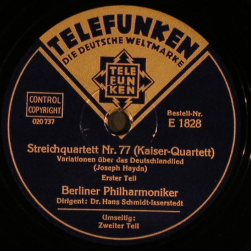 Haydn,Joseph: Streichquartett Nr.77,Variationen, Telefunken (E 1838), D,VG+ Typ: 30cm Best.-Nr.: N186 Preis: 5,00 Euro
