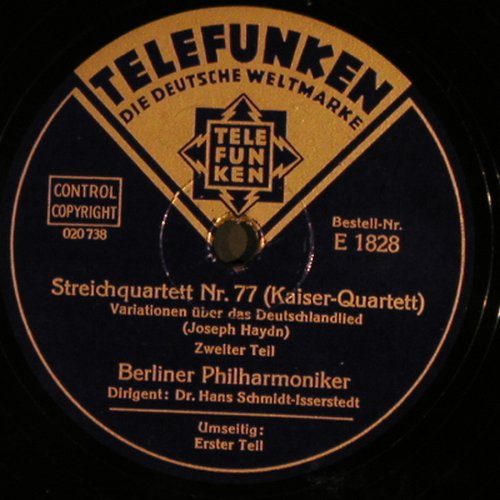 Haydn,Joseph: Streichquartett Nr.77,Variationen, Telefunken (E 1838), D,VG+ Typ: 30cm Best.-Nr.: N186 Preis: 5,00 Euro