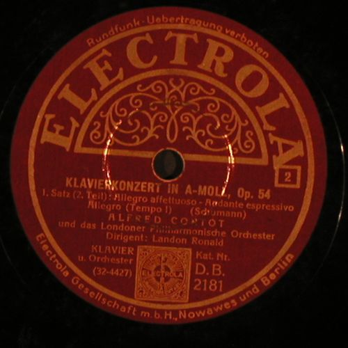 Schumann,Robert: Klavierkonzert a-moll op.54, Electrola (DB 2181), D Typ: 25cm Best.-Nr.: N291 Preis: 5,00 Euro