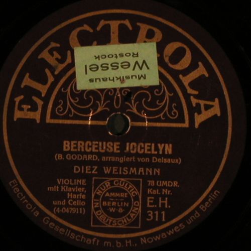 Rimsky-Korsakov,Nicolai / Godard: Chant Hindou / Berceuse Jocelyn, Electrola (EH 311), D, VG Typ: 25cm Best.-Nr.: N293 Preis: 5,00 Euro