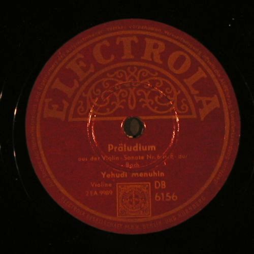 Bach,Johann Sebastian: Air / Präludium, Yehudi Menuhin, Electrola (DB 6156), D Typ: 30cm Best.-Nr.: N300 Preis: 10,00 Euro