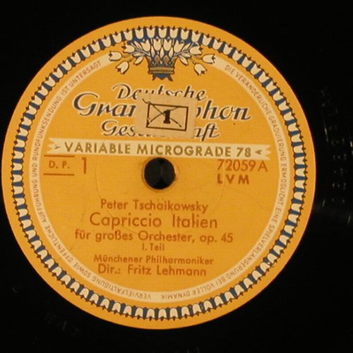 Tschaikowsky,Peter: Capriccio Italien, op.45, D.Gr. (72 059 LVM), D, 1951 Typ: 30cm Best.-Nr.: N44 Preis: 10,00 Euro