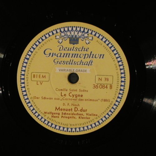 Desplanes,Jean A. / Saint Saens: Intrada(Adagio)b-moll/Le Cygne, D.Gr.(36 084), D, 1952 - 25cm - N87 - 5,00 Euro
