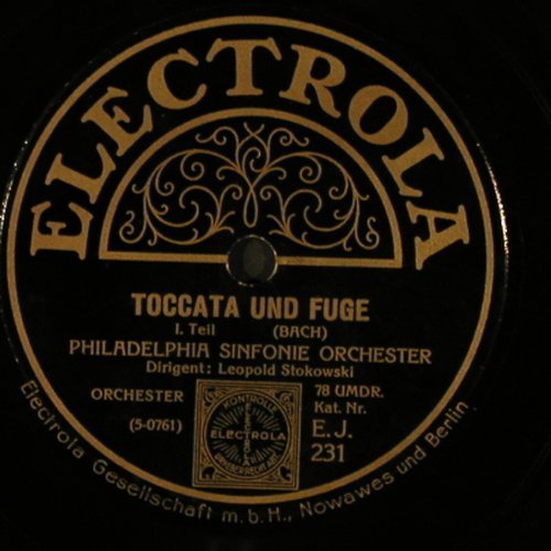 Bach,Johann Sebastian: Toccata und Fuge, Electrola (E.J.231), D Typ: 30cm Best.-Nr.: N96 Preis: 5,00 Euro